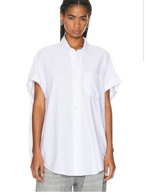 R13 sleeveless Boxy Button Up Shirt Oversized